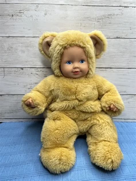 VINTAGE ANNE GEDDES Realistic Convertable Baby Teddy Bear Doll 15" Blue Eyes $20.00 - PicClick