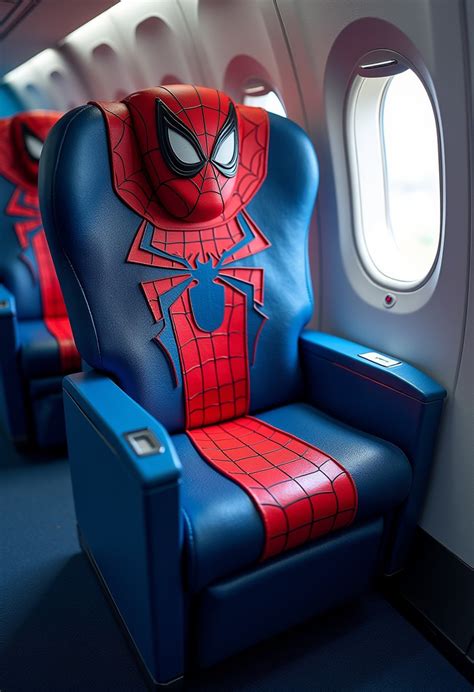 Futuristic Commercial Plane Interior with Spiderman Theme | Stable ...