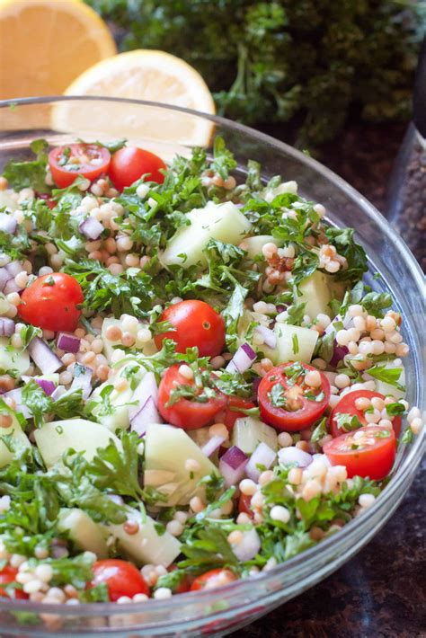 Israeli Couscous Cucumber Salad - Served From Scratch