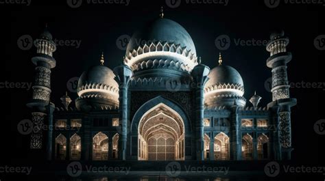 Beautiful grand mosque at night view 26794359 Stock Photo at Vecteezy