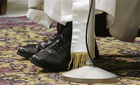 PRINT The shoes of Pope Francis I are seen as he conducts a general ...