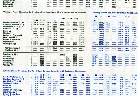 South West Trains Time Table No. 10 : Jun 1996 – Sep 1996 on eBid ...