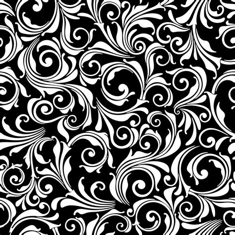 background pattern seamless texture illustration leaf black print vector floral 7892500 Vector ...