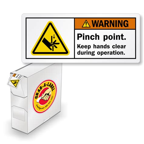 ⚠ Pinch Point Labels | Nip & Pinch Point Safety Labels