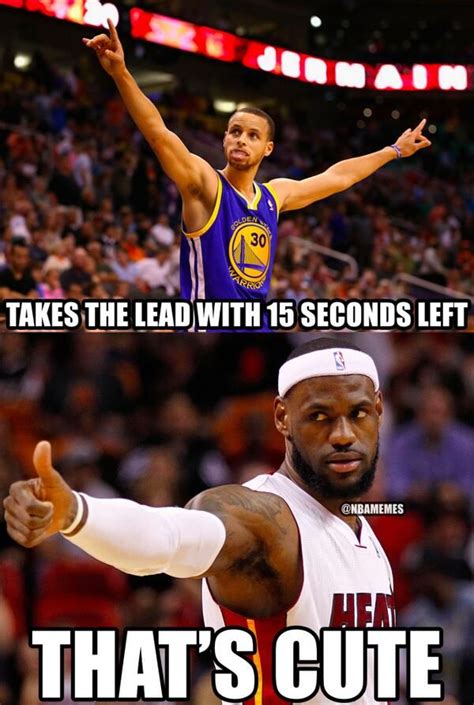 stephen curry and lebron james Quotes Funny Basketball Memes ...