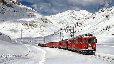 Bernina Winter Express Photograph by Anthony Dezenzio