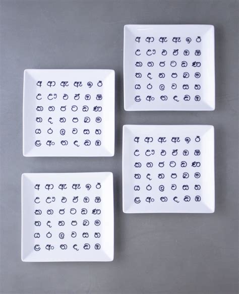 Sinhala Alphabet Square Plate