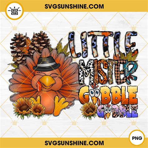 Little Mister Gobble Gobble PNG, Thanksgiving Turkey PNG File Digital ...