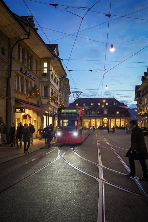 The Beautiful Old Town of Bern at Night Editorial Stock Image - Image ...