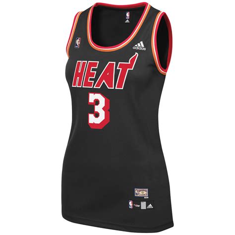 Adidas Womens Dwyane Wade Miami Heat Hardwood Classics Replica Jersey in Black | Lyst