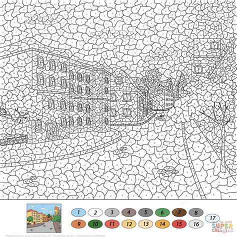 Old town street color by number free printable coloring pages – Artofit