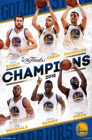 Golden State Warriors 2015 NBA Champions 6-Player Commemorative Poster ...