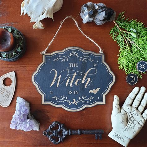 The Witch is in Sign Wood Sign // in Out Business Sign // - Etsy Australia