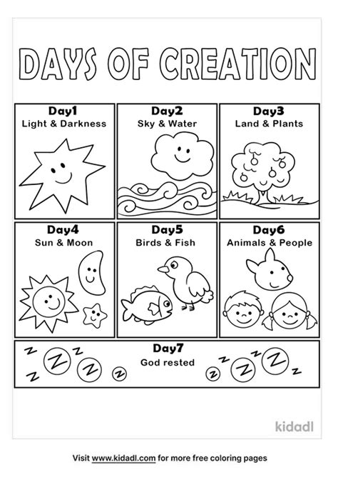 Free 7 days of creation coloring page coloring page printables kidadl ...