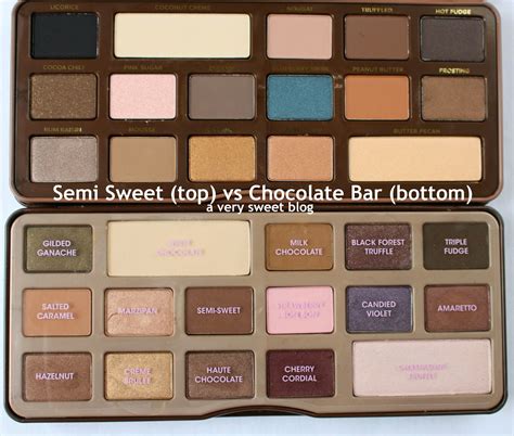 Too Faced Semi Sweet Chocolate Bar & Original Chocolate Bar Revew, Swatches, Comparison and ...