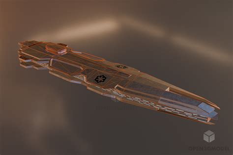 Star Wars Imperial Cruiser Spaceship Free 3d Model - .Blend, .C4d, .Dae, .Fbx, .Max - Open3dModel