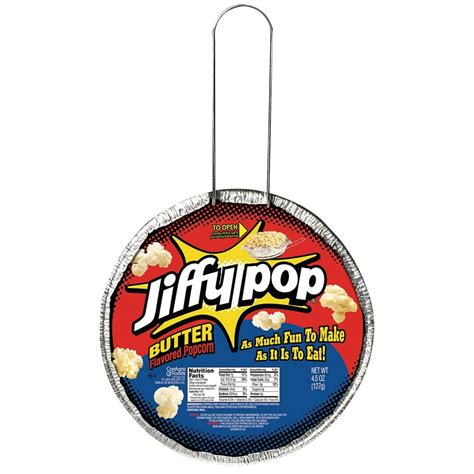 JIFFY POP Butter Flavored Popcorn, Stovetop Popping Pan, 4.5 oz ...