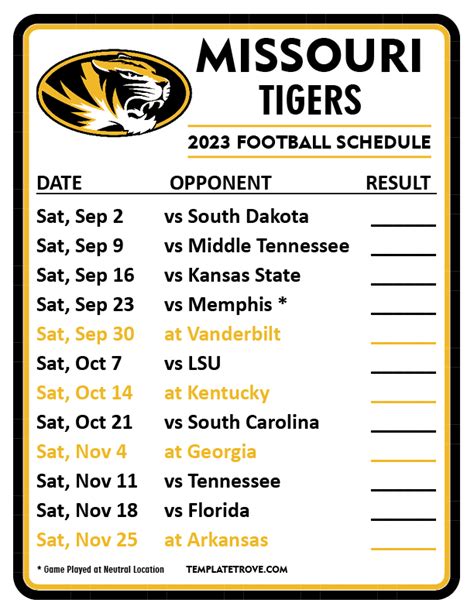 Mizzou Tigers Football Schedule 2024 - Elna Salaidh