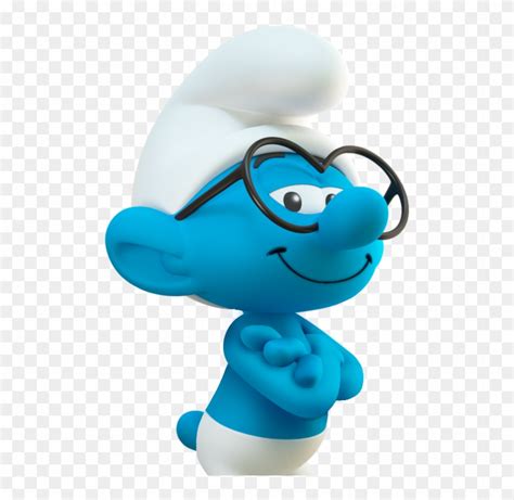 Brainy Smurf - Blue Colour Cartoon Characters - Free Transparent PNG ...