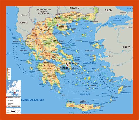 Physical map of Greece | Maps of Greece | Maps of Europe | GIF map ...