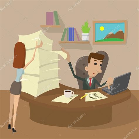 Hard Working cartoon concept — Stock Vector © juliarstudio #90149672