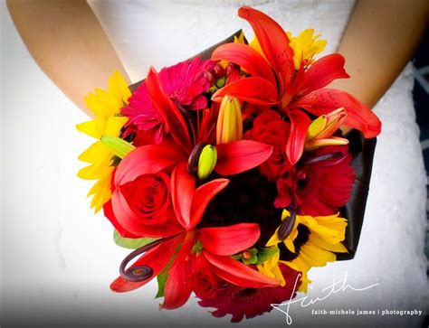 red rose and tiger lily wedding bouquet for fall | Colorful wedding bouquet, Tiger lily wedding ...