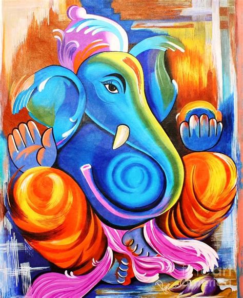 Lord Ganesh by Rupa Prakash | Ganesha painting, Ganesh art paintings ...