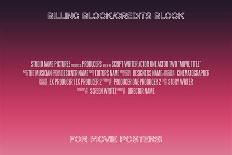 Create a billing block for your movie poster by Mendezcreatives | Fiverr