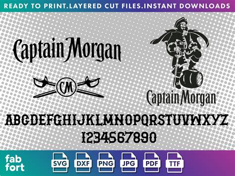 Captain Morgan logo and font SVG_DXF_PNG_JPG_PDF_TTF Cricut | Etsy