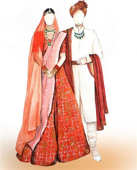 Bride groom indian clipart png images indian wedding couple outfits ...