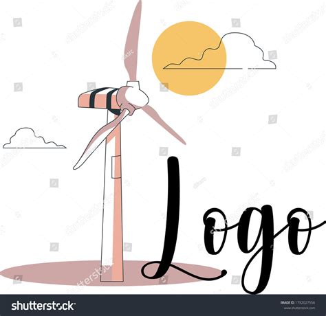 Wind Turbine White Background Logo Stock Illustration 1792027556 ...