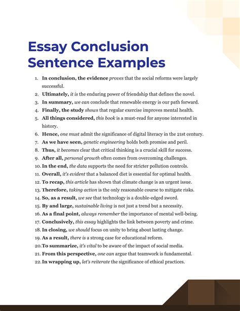 Essay Conclusion Sentence - 99+ Examples, PDF, Tips