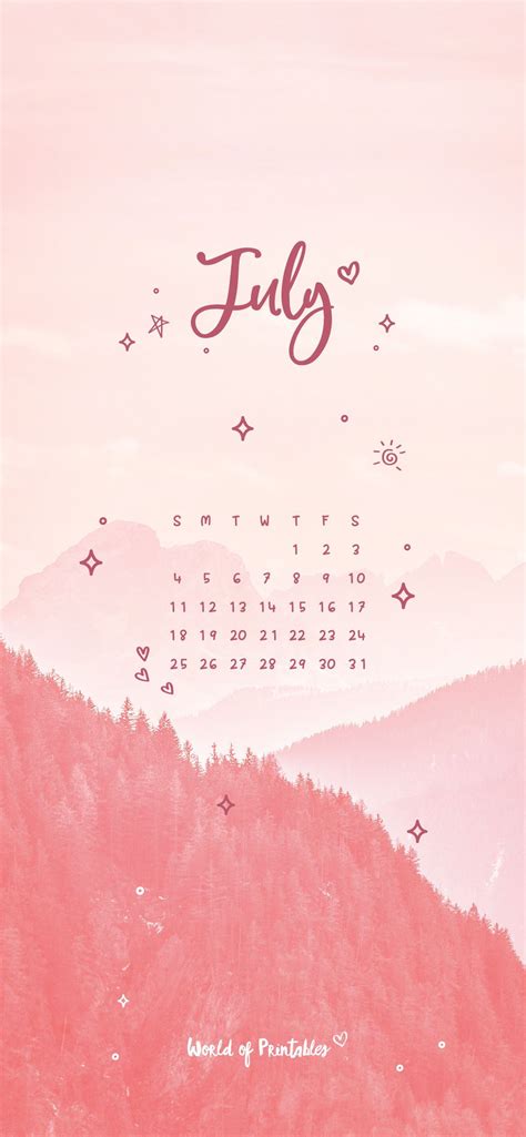 Free July Calendar Pink Aesthetic iPhone Wallpaper in 2021 | July calendar, Aesthetic iphone ...