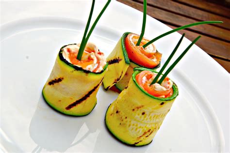 Grilled Zucchini and Smoked Salmon Rolls - Zucchini Video Recipe - Appetizer - Recipe Flow