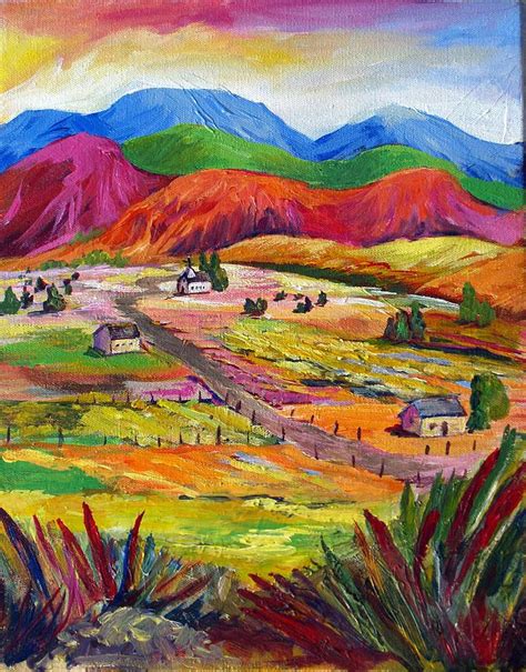 New Mexico Countryside Painting by Judy Hopkins