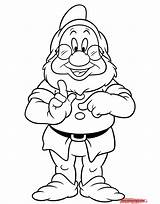 Coloring Dwarf Pages Happy Dwarfs Seven Snow Grumpy Printable Colouring  sketch template