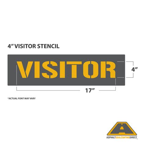 VISITOR Parking Lot Paint Stencils 1/8in Poly Lifetime Warranty For ...