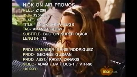 The Amanda Show Moody's Point (Broadcast Bug) Nickelodeon NIKP 53 (Oct ...