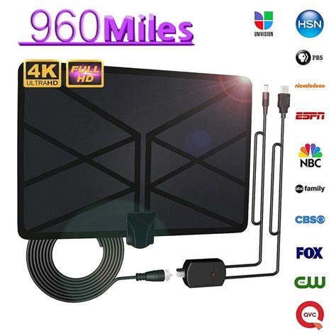 Amplified 120+Miles Ultra TV Antenna - Indoor/Outdoor HDTV Antenna with ...