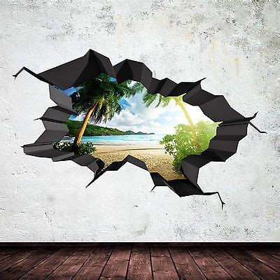 Full colour paradise beach ocean cave cracked 3d wall art sticker decal mural 2 ebay – Artofit