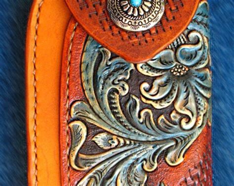 Tooled Biker Cowboy Wallet Western Sheridan Style. - Etsy