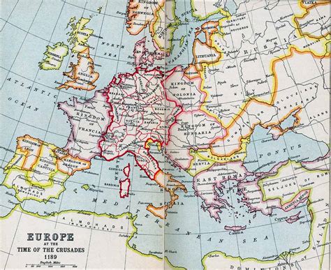 Political Medieval Maps - Europe at the Time of the Crusades