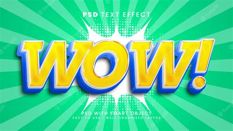 Premium PSD | Wow comic style text effect