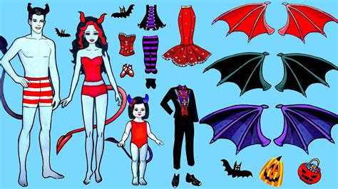 Paper Dolls Family Dress Up Vampire Costumes Shoes & Accessories ...