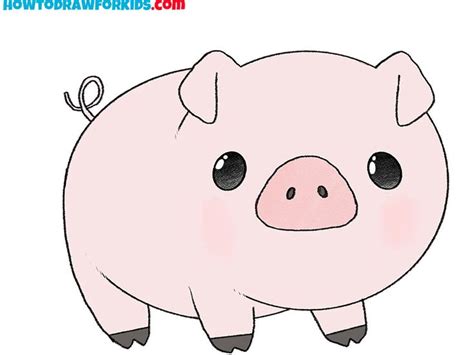 cute animal pig drawing | Cute pigs, Coloring supplies, Pig drawing