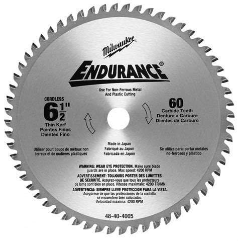 MILWAUKEE, 6 1/2 in Blade Dia., 60 Teeth, Circular Saw Blade - 29UN81 ...