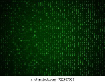 Vector Binary Code Green Background Big Stock Vector (Royalty Free) 722987053