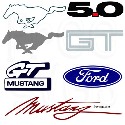 Free Mustang Logo SVG Set - Free SVG Cut Files