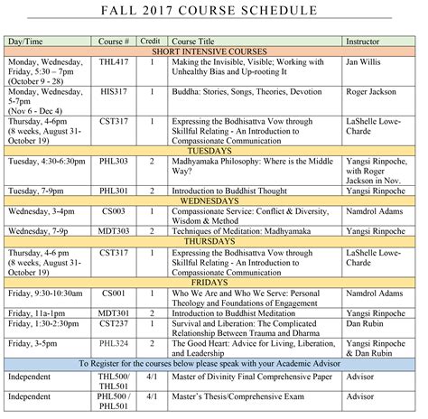 FALL-2017-COURSE-SCHEDULE - Maitripa College