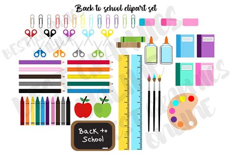 School Supplies Clipart, Art Class Clip Art, Clipart For Teachers ...